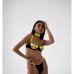 3Sexy Patchwork Hollow Out Strap Sleeveless Bikinis Swimsuits