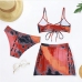 4Sexy Print Sleeveless Three Piece Swimwear