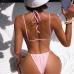 4Sexy Solid Backless Strap Sleeveless Bikinis Swimsuits