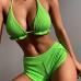 6Sexy Solid Halter Strap Sleeveless Bikinis Swimsuits