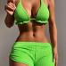 7Sexy Solid Halter Strap Sleeveless Bikinis Swimsuits