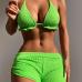 1Sexy Solid Halter Strap Sleeveless Bikinis Swimsuits