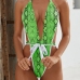 14Sexy Solid Snake Print Swimsuit For Women