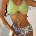 1Sleeveless Cropped Tank 2 Piece Swimwear Sets