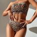 3Strapless Leopard Printed Two Piece Swimsuit