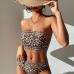 7Strapless Leopard Printed Two Piece Swimsuit