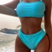 1Summer Beach Solid Color 2 Piece Bikini Sets