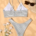 4Summer Beach Two Pieces Striped Bikini Sets