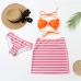 7Summer Fresh Stripe Bikini Three Piece Set