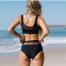 4Summer Pure Black Gauze Tank Top Bikini Sets