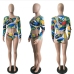 3Swimwear Printed 2 Piece Short Sets For Women