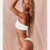 10Two-piece solid color halterneck crossover bikini