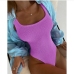 9 Candy Color One-piece Women Swimsuit One Piece