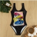 1 Cartoon Pattern Sleeveless One Piece Swimsuit