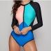 1 Colorblock Long Sleeve One Piece Swimsuit