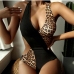 1 Leopard Print Patchwork Sexy Bathing Suits