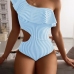 1 Multi-color One-piece One-shoulder Sexy Swimsuit Bikini