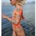 15 Sexy Backless Printing Long Sleeve One-Piece Swimsuit