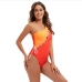 4 Sexy Colorblock One Shoulder  One-Piece Swimsuit