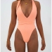 4 Sexy Cross Belt Deep V Neck One-piece Swimsuit