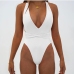 7 Sexy Cross Belt Deep V Neck One-piece Swimsuit