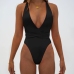 1 Sexy Cross Belt Deep V Neck One-piece Swimsuit