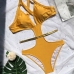 6 Sexy Hollowed Out Pure Color One Piece Swimsuit