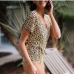 3 Sexy Leopard Print Short Sleeve One-Piece Swimsuit