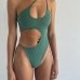 4 Sexy One Shoulder Hollow Out One-piece Swimsuit