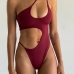 1 Sexy One Shoulder Hollow Out One-piece Swimsuit