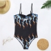 4 Sexy Print Backless One Piece Swimsuit