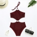 3 Sleeveless Halter Backless One Piece Swimsuit