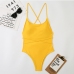 6 Solid Color Halter One-Piece Bikini