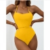 1 Solid Color Halter One-Piece Bikini