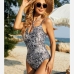 3Beach Animal Print Backless Tie Wrap Bodysuit