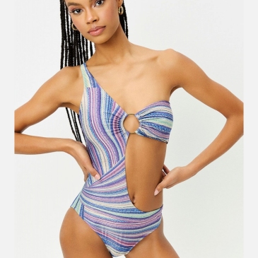 Beach One Piece Hollow Out One Shoulder Swimsuit