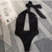 7Black Open Back 1 Piece Bikinis For Women