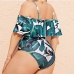 4Botanic Printed Off Shoulder One Piece Bathing Suit