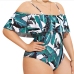 5Botanic Printed Off Shoulder One Piece Bathing Suit