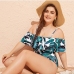 6Botanic Printed Off Shoulder One Piece Bathing Suit