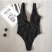 6Bronzing Patchwork Cut Out Swimsuits For Women