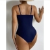 3Contrast Color Skinny Sleeveless One Piece Swimsuit