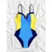 4Contrast Color Skinny Sleeveless One Piece Swimsuit