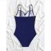 5Contrast Color Skinny Sleeveless One Piece Swimsuit