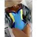 1Contrast Color Skinny Sleeveless One Piece Swimsuit