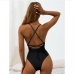 3Crisscross Back Spaghetti Strap One Piece Bikini