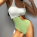 4Designer Contrast Color Patchwork Sleeveless Swimsuits