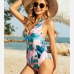 4Feather Printed Halter Backless One Piece Halter Swimsuits
