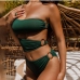 15Hollow Out Patch One Piece Swimsuit Women