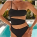 3Hollow Out Patch One Piece Swimsuit Women